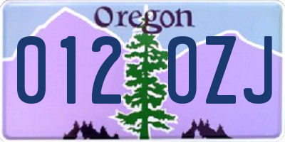 OR license plate 012OZJ
