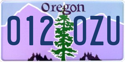 OR license plate 012OZU