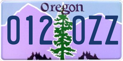 OR license plate 012OZZ