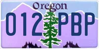 OR license plate 012PBP