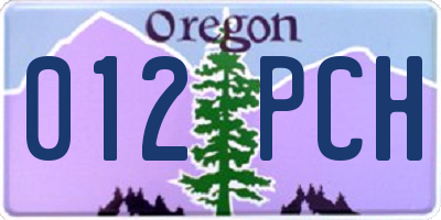 OR license plate 012PCH