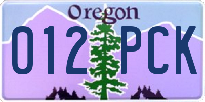 OR license plate 012PCK