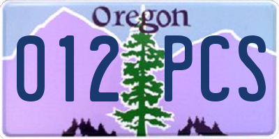 OR license plate 012PCS