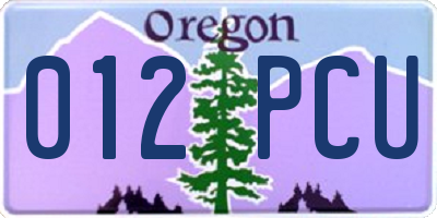 OR license plate 012PCU