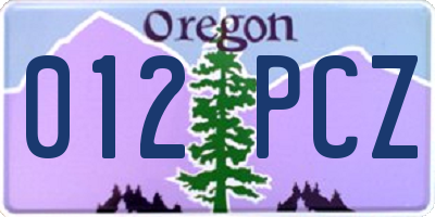 OR license plate 012PCZ