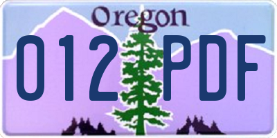 OR license plate 012PDF