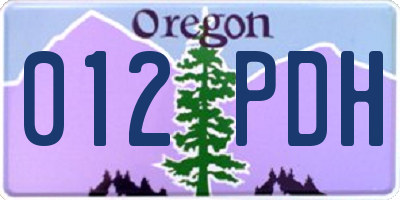 OR license plate 012PDH