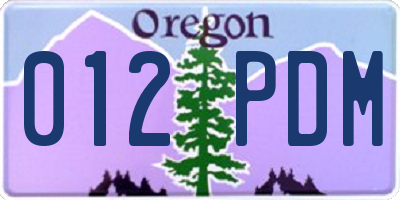 OR license plate 012PDM