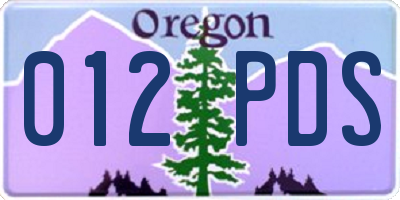 OR license plate 012PDS