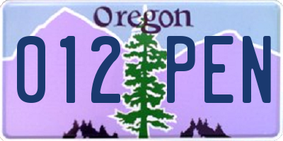 OR license plate 012PEN