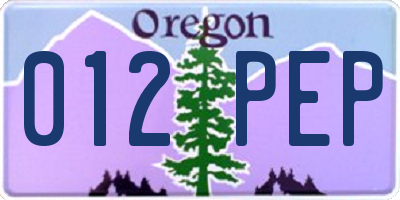 OR license plate 012PEP