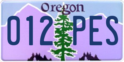 OR license plate 012PES