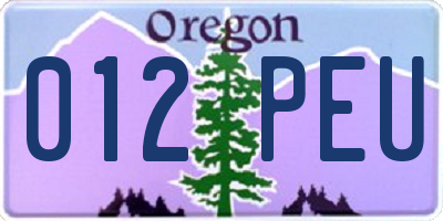 OR license plate 012PEU