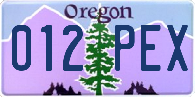 OR license plate 012PEX