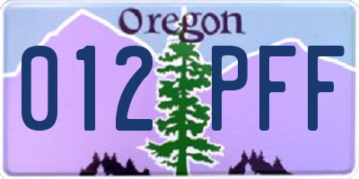 OR license plate 012PFF