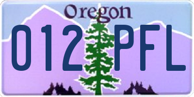 OR license plate 012PFL
