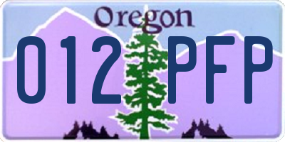 OR license plate 012PFP
