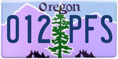 OR license plate 012PFS