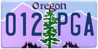 OR license plate 012PGA