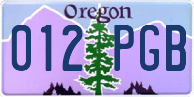 OR license plate 012PGB