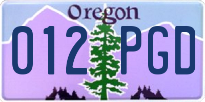 OR license plate 012PGD