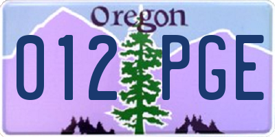 OR license plate 012PGE