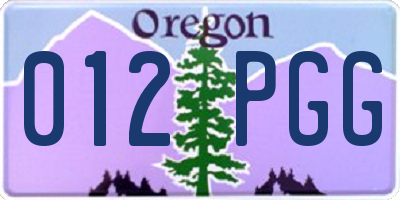 OR license plate 012PGG