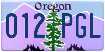 OR license plate 012PGL