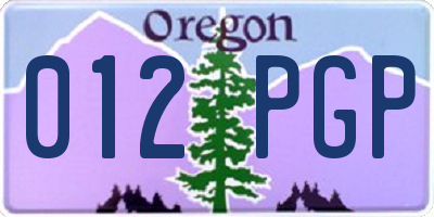 OR license plate 012PGP