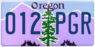 OR license plate 012PGR
