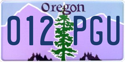 OR license plate 012PGU