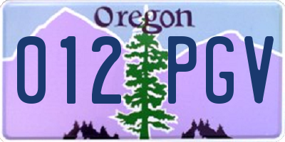 OR license plate 012PGV