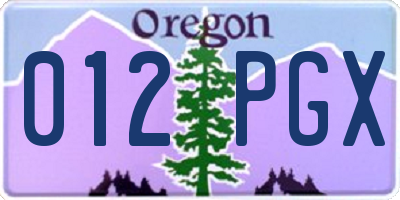 OR license plate 012PGX