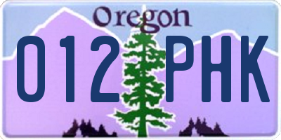 OR license plate 012PHK