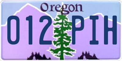OR license plate 012PIH