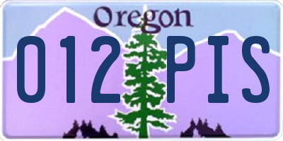 OR license plate 012PIS