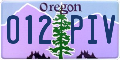 OR license plate 012PIV