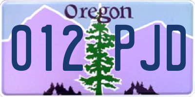 OR license plate 012PJD