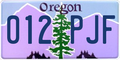 OR license plate 012PJF