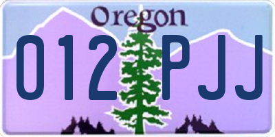 OR license plate 012PJJ