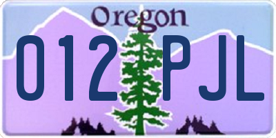 OR license plate 012PJL