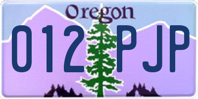OR license plate 012PJP