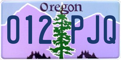 OR license plate 012PJQ