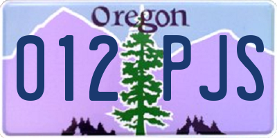 OR license plate 012PJS