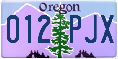 OR license plate 012PJX