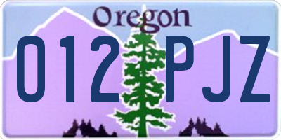 OR license plate 012PJZ
