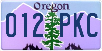 OR license plate 012PKC