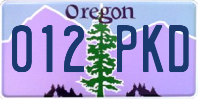 OR license plate 012PKD