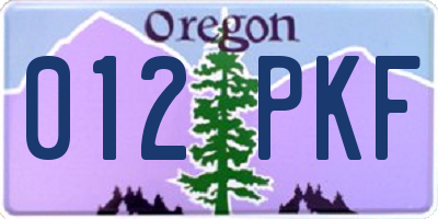 OR license plate 012PKF