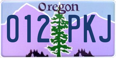 OR license plate 012PKJ